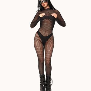 iHeartRaves Black Wild Thing Fishnet Jumpsuit